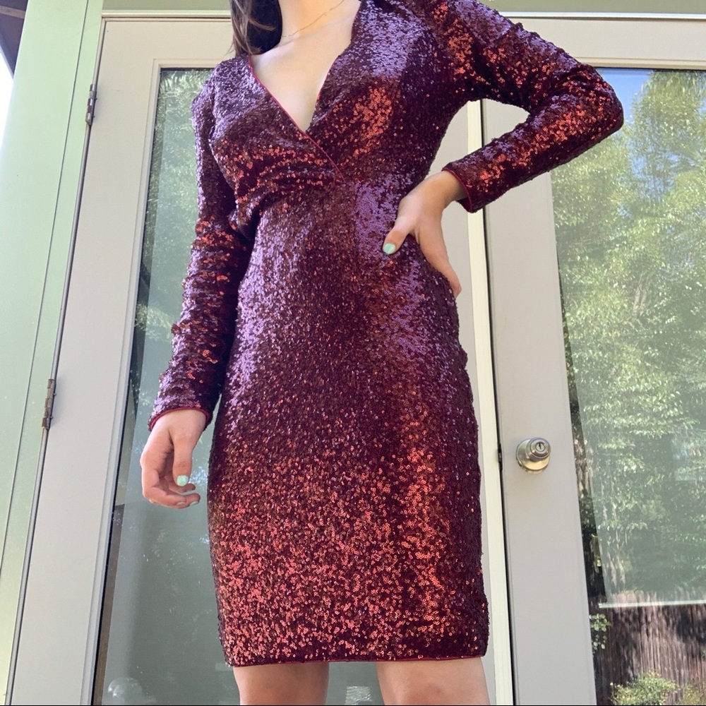 Fame and Partners sequin red dress